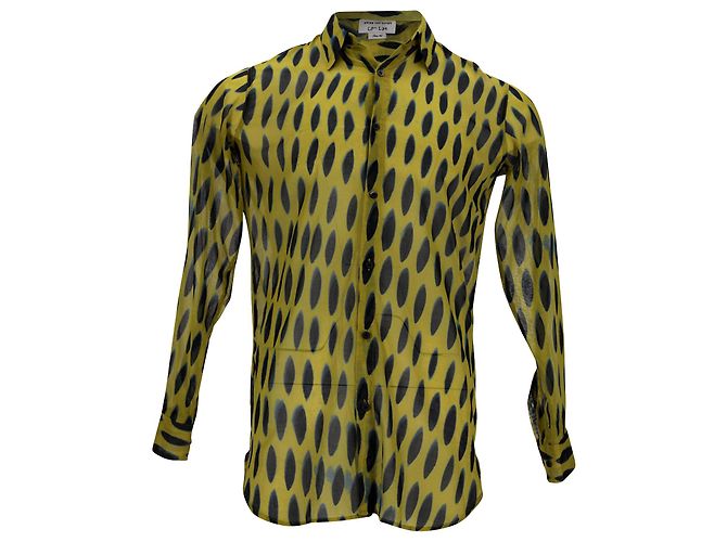 Camicia stampata Dries Van Noten in cotone stampato giallo
