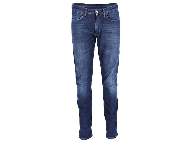 Jeans Acne Studios Max Slim Fit in denim di cotone blu scuro