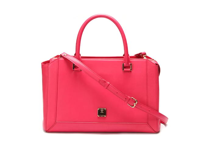 MCM Nuovo Leather Handbag Pink Pony-style calfskin  ref.876713
