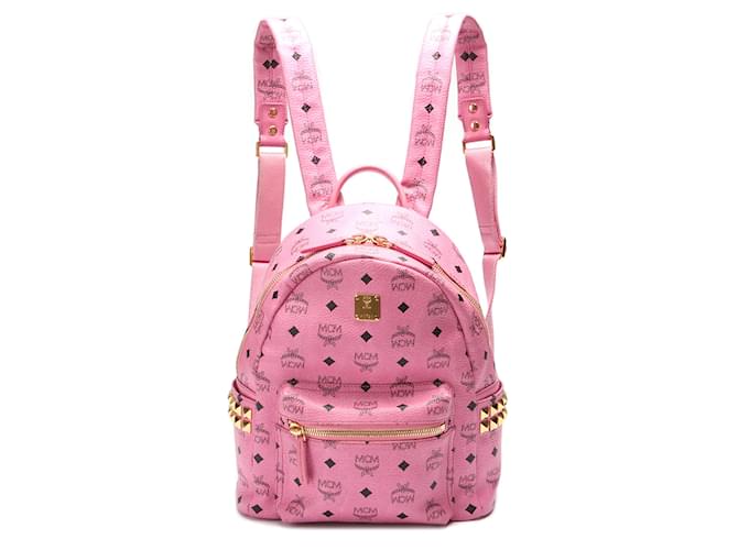 MCM Visetos Stark Backpack Canvas Backpack in Excellent condition Pink Cloth  ref.876714