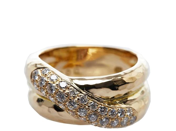 & Other Stories 18Anillo de diamantes de oro K Dorado Metal  ref.876759