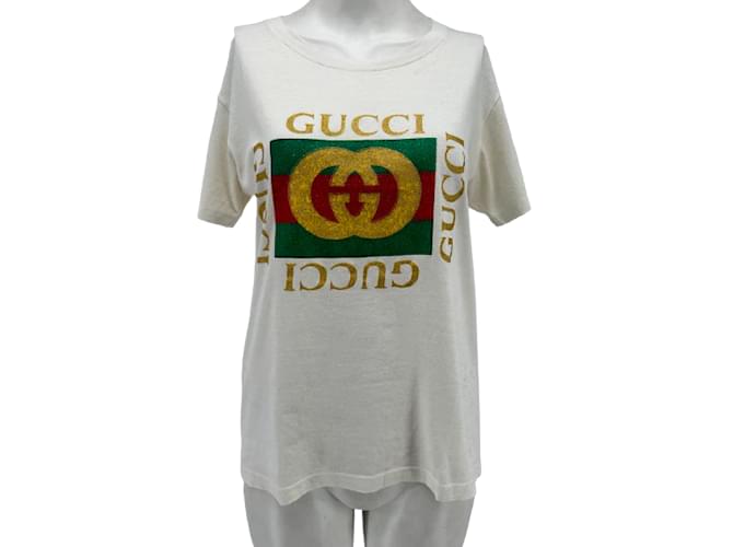 GUCCI Tops T.International XS Cotton White ref.876772 - Joli Closet