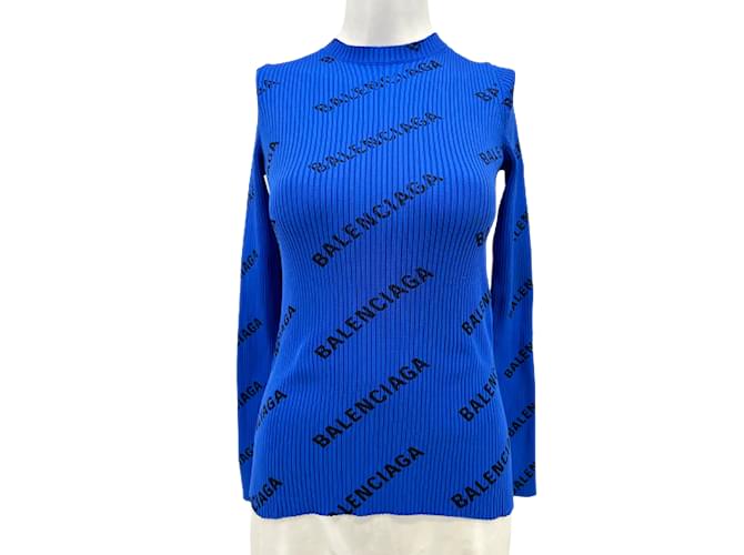 BALENCIAGA  Knitwear T.International S Polyester Blue  ref.876773