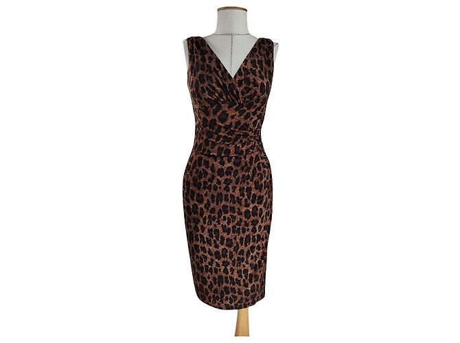 Ralph Lauren Kleid Leopardenmuster Mehrfarben Leopardenprint