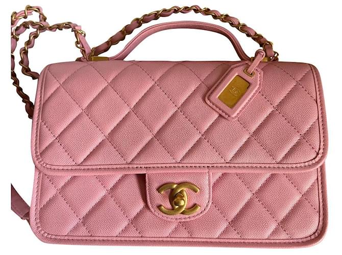 Chanel Handtaschen Pink Leder  ref.876964