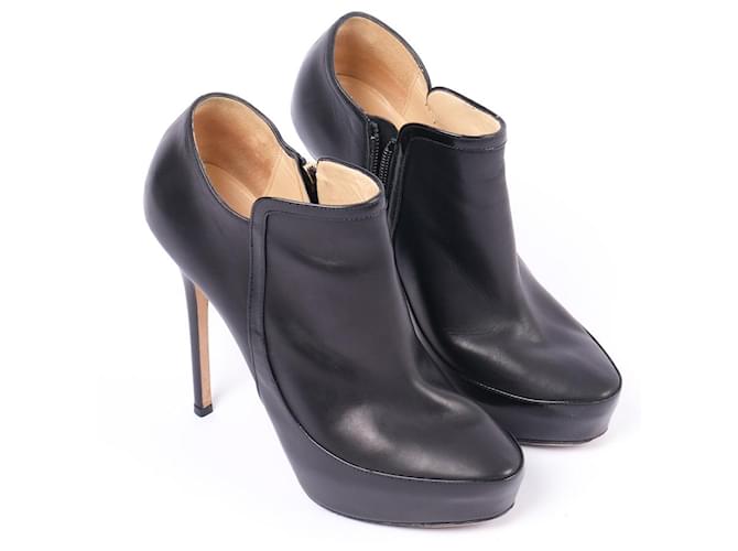 JIMMY CHOO  Ankle boots T.EU 37.5 Leather Black  ref.877156