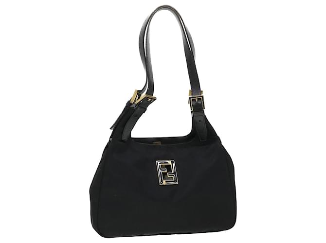 FENDI Shoulder Bag Nylon Black Auth rd4639  ref.877217