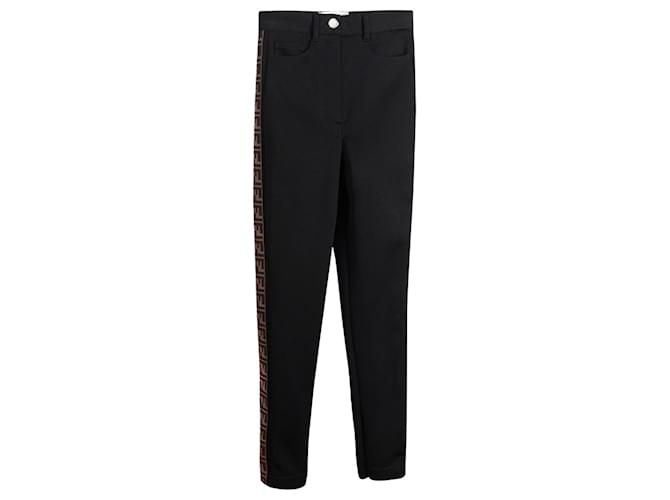 FENDI  Trousers FR 38 Polyester Black  ref.877304