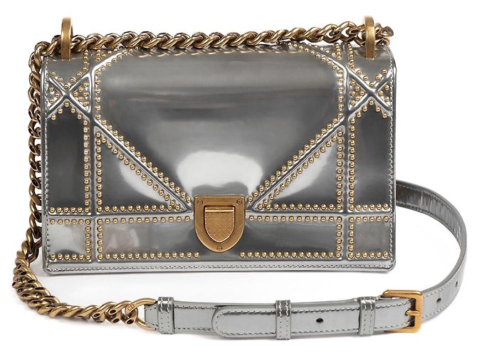 Diorama DIOR Bolsas de couro Prata