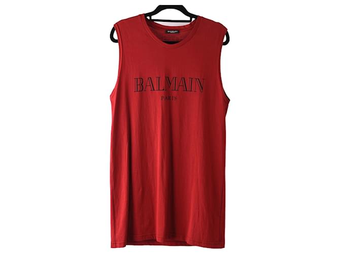 BALMAIN T-shirts T.International S Cotton Red ref.877319 - Joli Closet