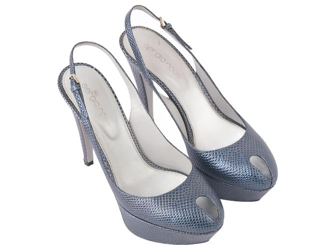 SERGIO ROSSI Tacchi EU 35 Pelle Blu