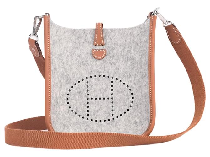 Evelyne Hermès HERMES  Handbags T.  cloth Grey  ref.877410