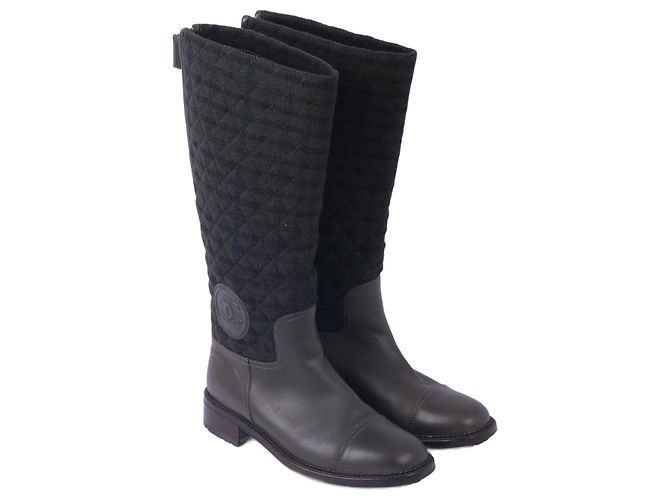 Botas CHANEL EU 38.5 Cuero Verde