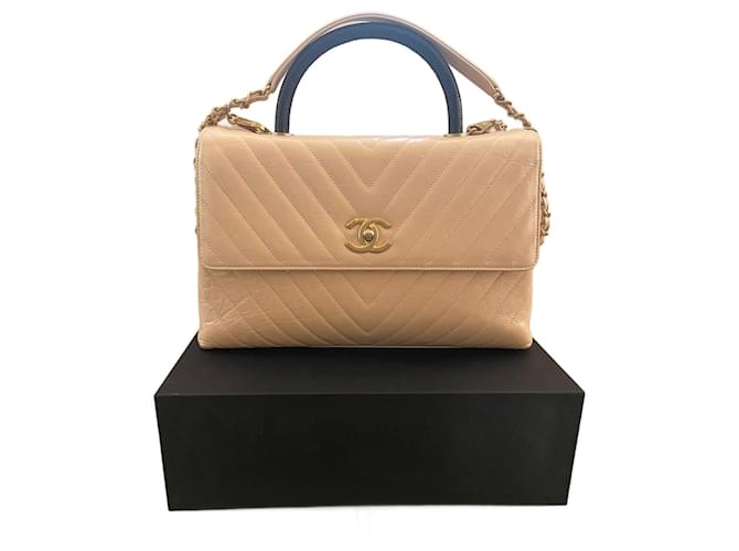 Coco Handle CHANEL  Handbags T.  Leather Beige  ref.877441