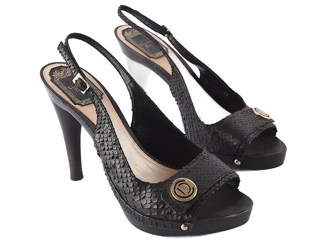 DIOR Saltos EU 38 Couros exóticos Preto