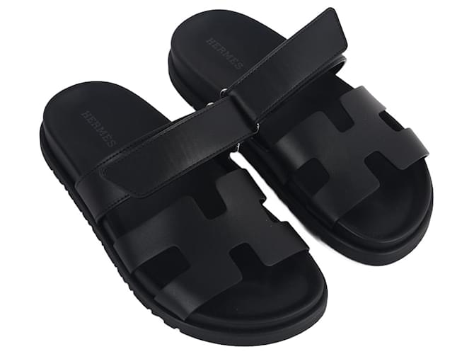 Hermès HERMES  Sandals T.EU 35.5 Leather Black  ref.877452