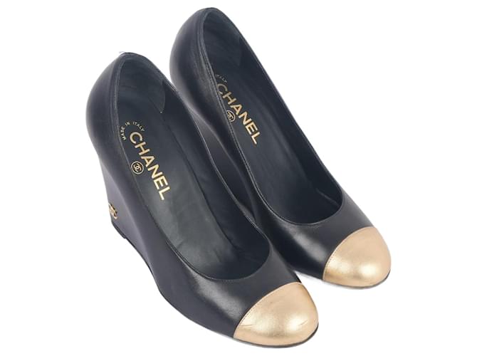 CHANEL  Heels T.EU 39.5 Leather Black  ref.877458