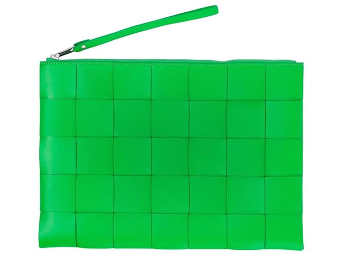 BOTTEGA VENETA Pochette Pelle Verde  ref.877463