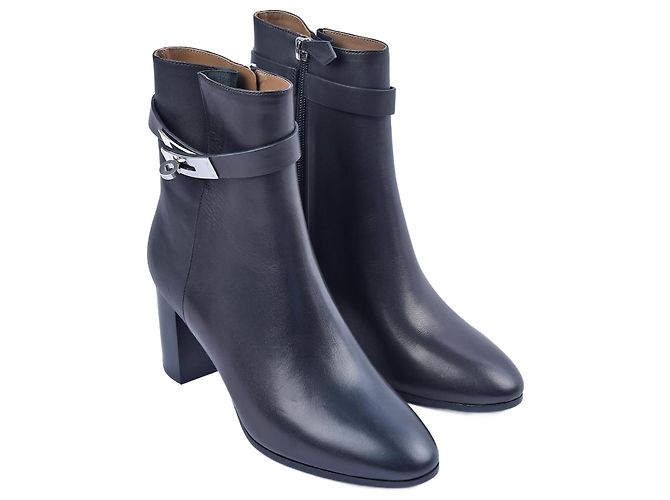 Kelly Hermès HERMES Stiefeletten T.EU 37 Rindsleder Schwarz