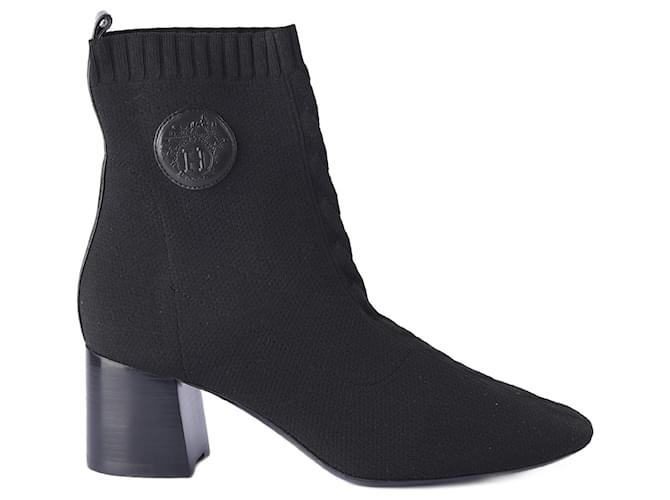 Hermès HERMES  Ankle boots T.EU 37 Leather Black  ref.877576