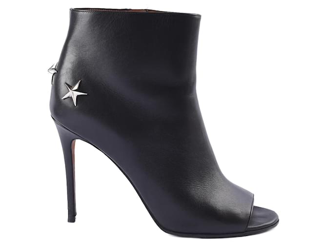 GIVENCHY  Ankle boots T.EU 38 Leather Black  ref.877591