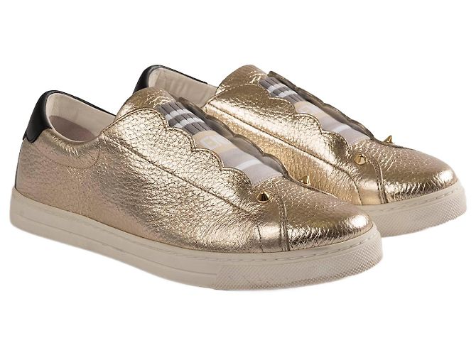 FENDI Baskets EU 37.5 Cuir Doré