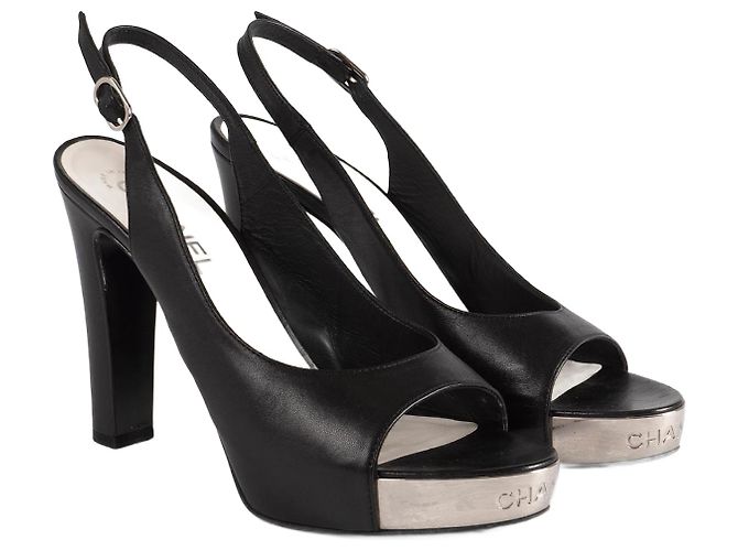 CHANEL Absätze EU 39 Leder Schwarz