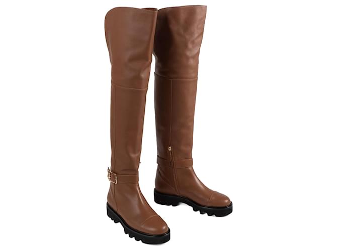 ELIE SAAB  Boots EU 38 Leather Camel  ref.877643