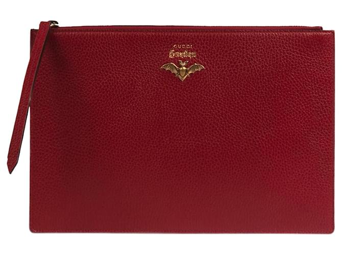 GUCCI  Clutch bags   Leather Red  ref.877681