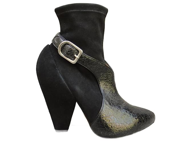 Sonia Rykiel p ankle boots 39 Black Leather  ref.877794