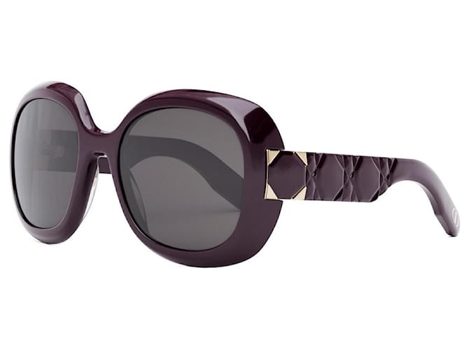 Dior LADY 95.22 R2I  Burgundy  Rounded Sunglasses Golden Dark red Acetate  ref.877818