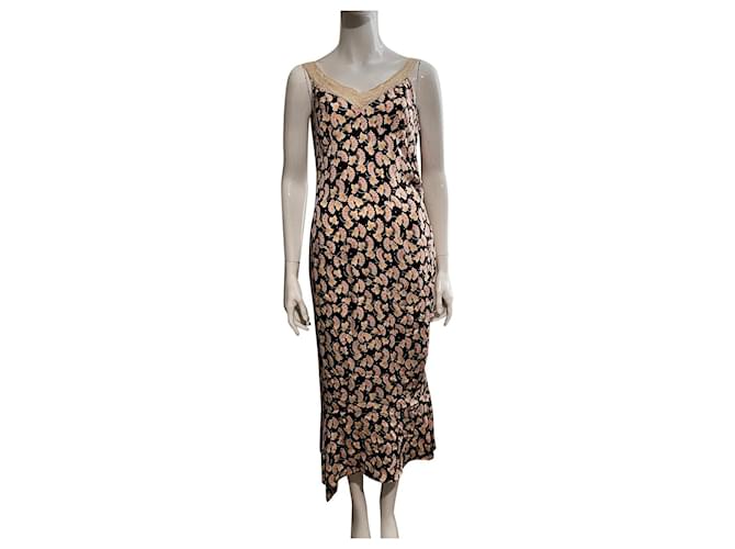 Diane Von Furstenberg DvF Vintage Ismene dress Brown Multiple colors Silk Elastane  ref.877847