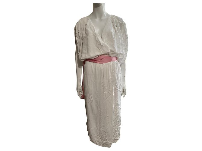 Diane Von Furstenberg DvF Vestido longo Juliette em crepe Branco