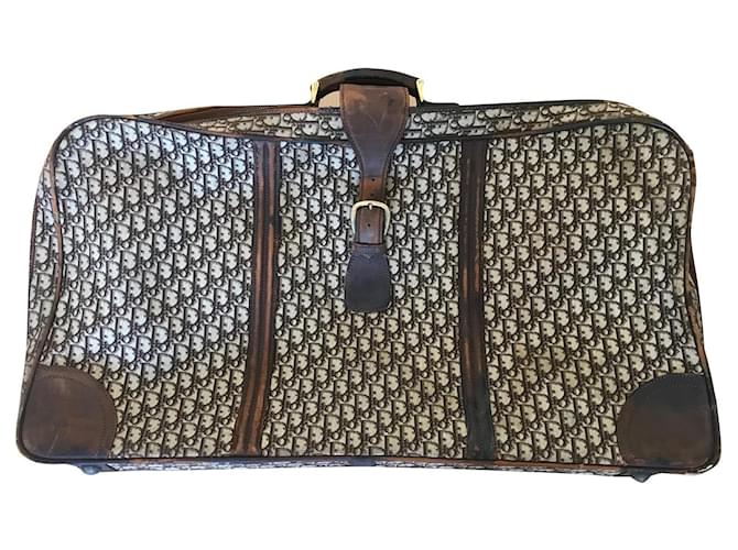 Dior Travel bag Brown Cream Cloth  ref.877955