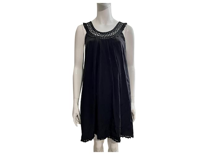 Temperley London Temperley baby doll dress from silk and lace Black  ref.877977