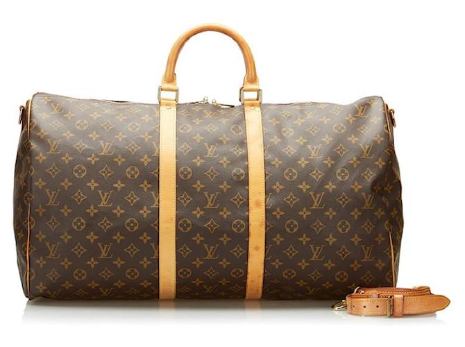 Louis Vuitton Keepall 55 Brown Cloth  ref.878128