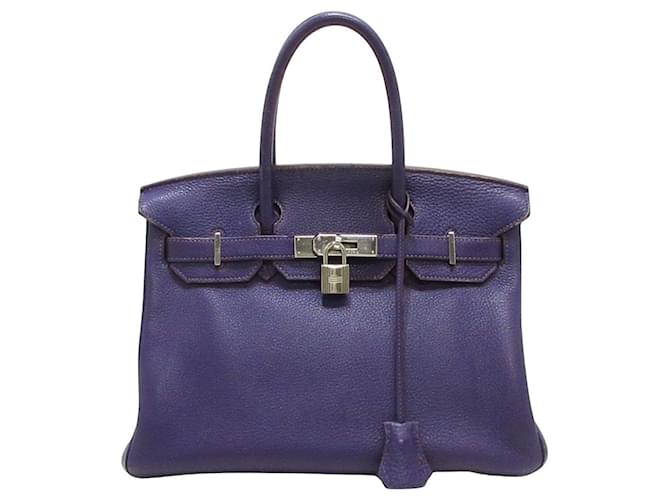 Hermès HERMES BIRKIN 30 Purple Leather  ref.878129