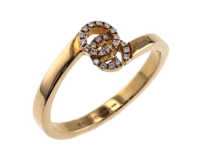 Gucci 18k GG Running Diamond Ring 457127 J8540 8000 Golden Metal  ref.878359