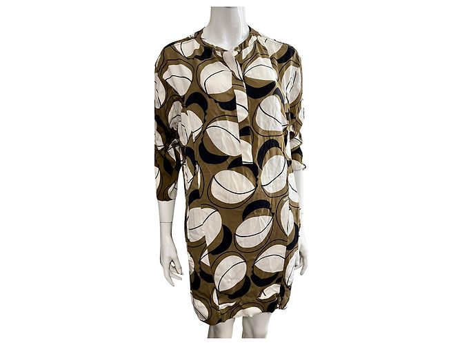 Diane Von Furstenberg Vestido de seda DvF Breanna con estampado característico Caqui