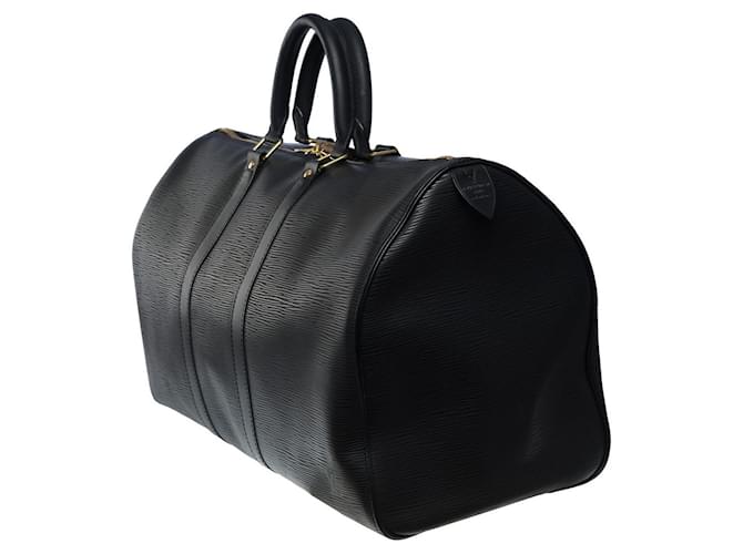 Louis Vuitton Keepall 55 Travel Bag in Black Epi Leather