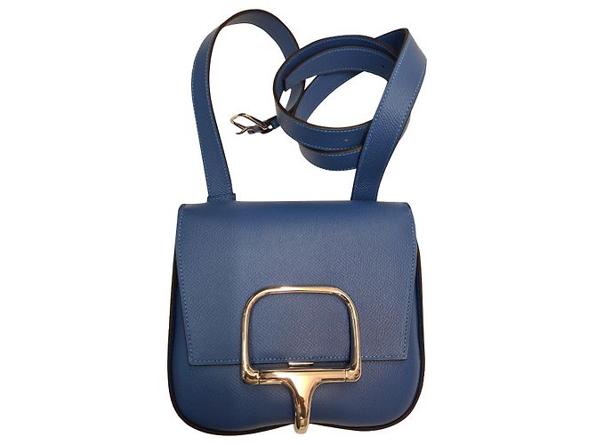 Sac à main Hermès Della Cavalleria en cuir bleu