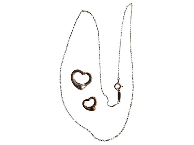 Tiffany & Co argento cuore aperto 925 e oro rosa 750  ref.878532