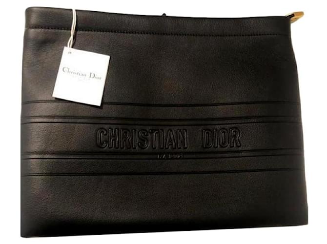 Dior Carteras pequeñas accesorios Negro Piel de cordero  ref.878542