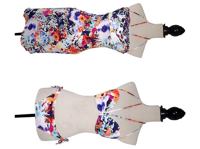 Autre Marque Set Bikini Floreale e Abito da Spiaggia Multicolore