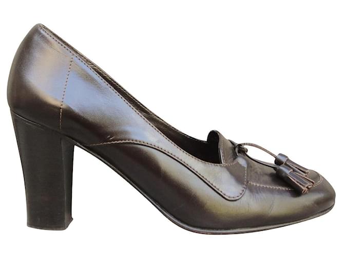 APC p heeled loafers 39 Dark brown Leather  ref.878559