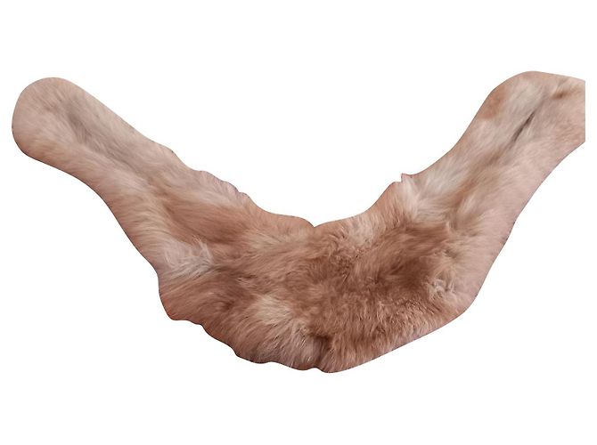 Autre Marque Fox fur stole beige gray
