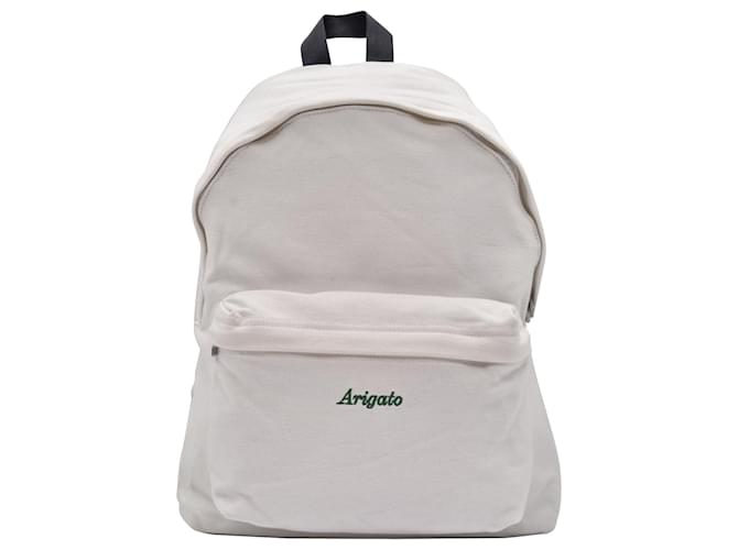 Autre Marque Script Logo Backpack White Cloth  ref.878625