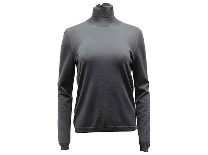 Marni Long Sleeve Turtleneck Sweater in Grey Wool  ref.878865