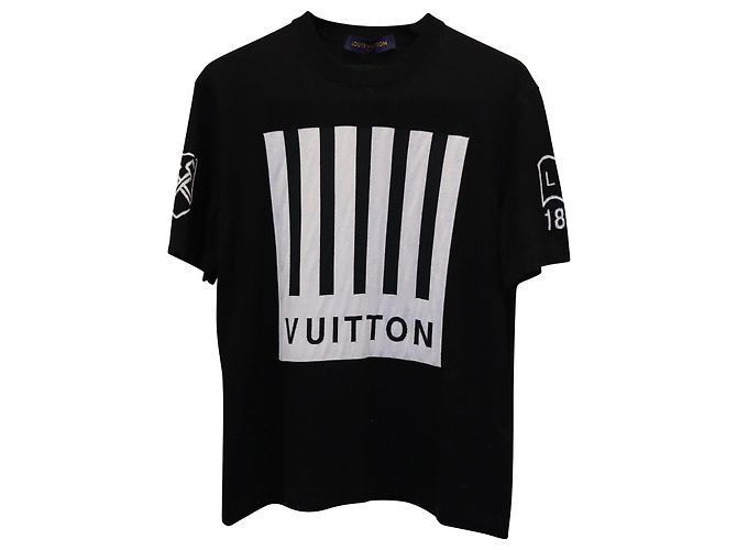 Louis Vuitton Vuitton Barcode & Earth T-Shirt in Black Wool