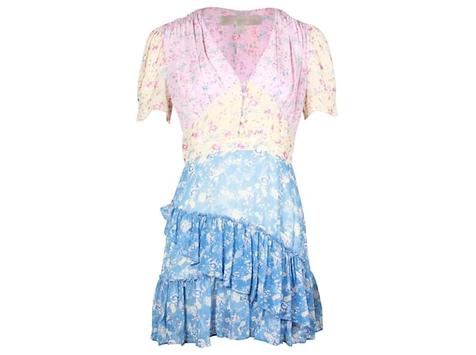 LoveShackFancy Bea Patchwork Floral Dress in Multicolor Silk Multiple colors  ref.878877